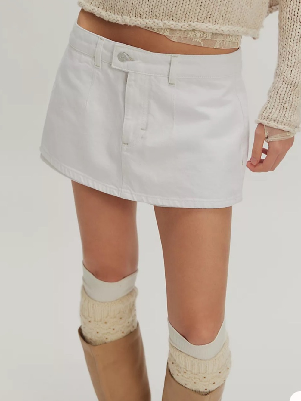 Free People We The Free Gallivanting Peekaboo Skort in optic white